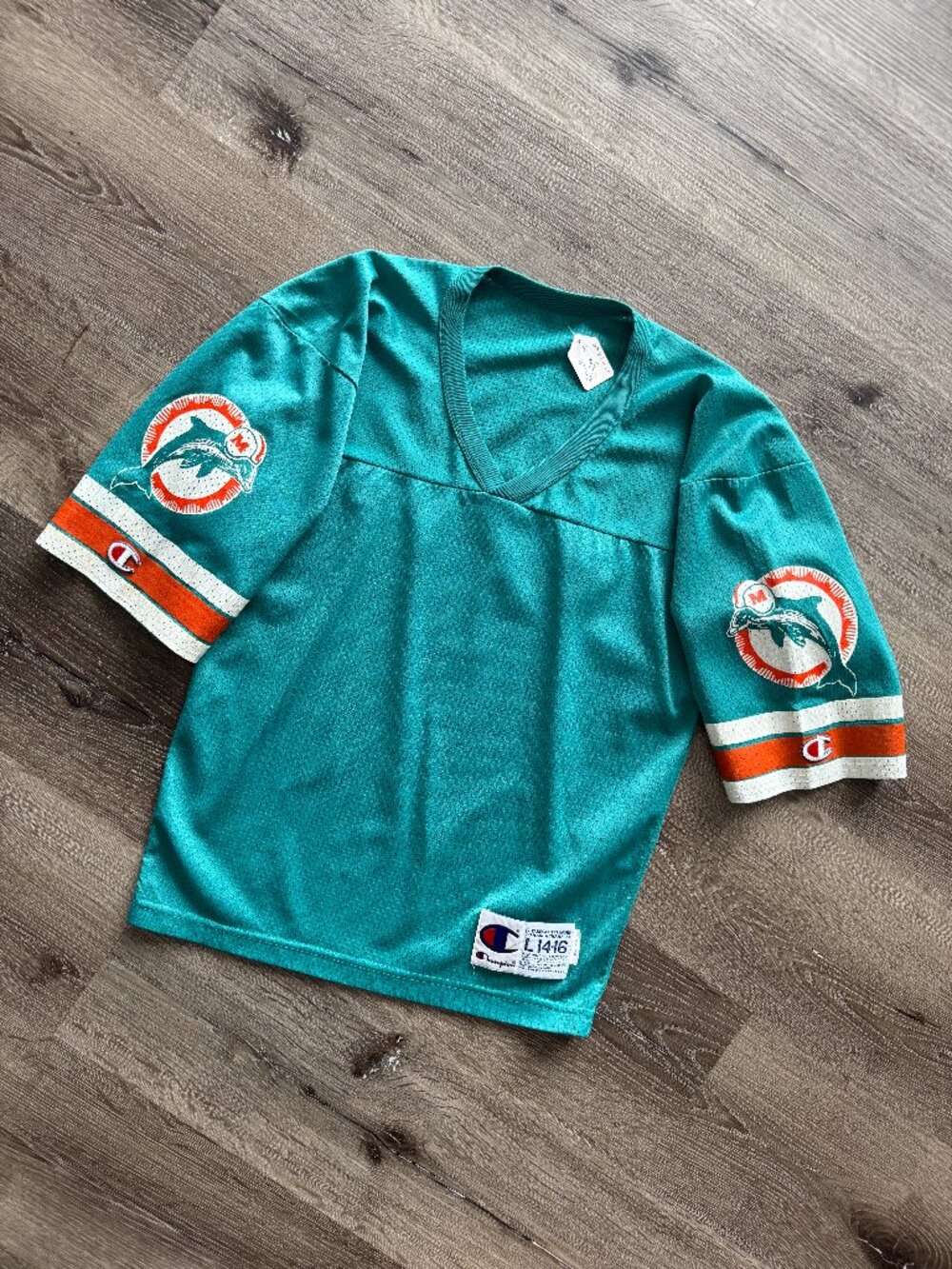 Vtg Champion Miami Dolphins NFL football nylon mesh youth jersey / sz 14-16